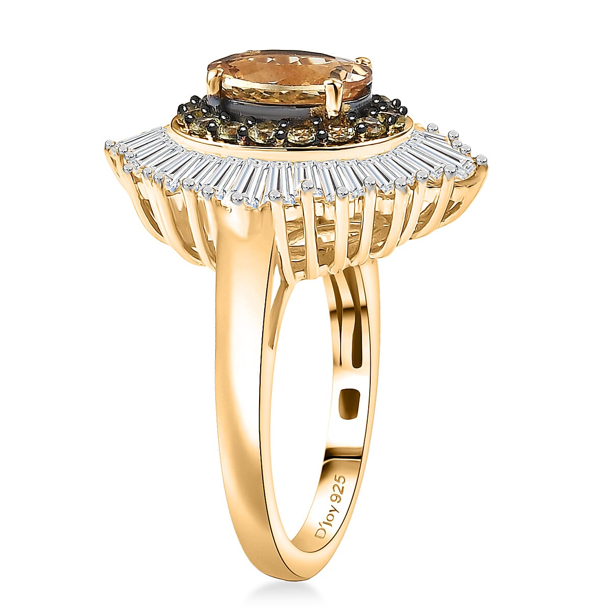 D''Joy Premium Marialite, Multi Gemstone Ring in 18K Vermeil YG Over Sterling Silver (Size 10.0) 3.35 ctw image number 3