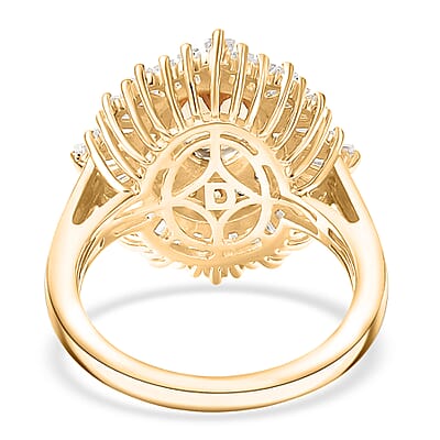 D'Joy Marialite, Multi Gemstone Sunburst Ring in 18K Vermeil YG Over Sterling Silver 3.35 ctw (Size 6.0)