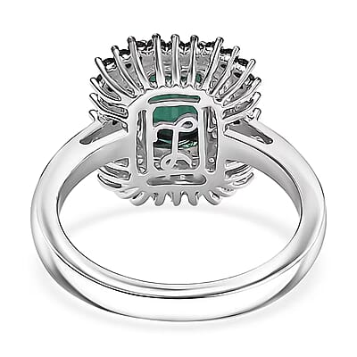 Luxoro AAA Pirineu Lagoon Tourmaline, Blue Diamond, Diamond (I2) Ring in 10K White Gold 2.20 ctw (Size 10.0)