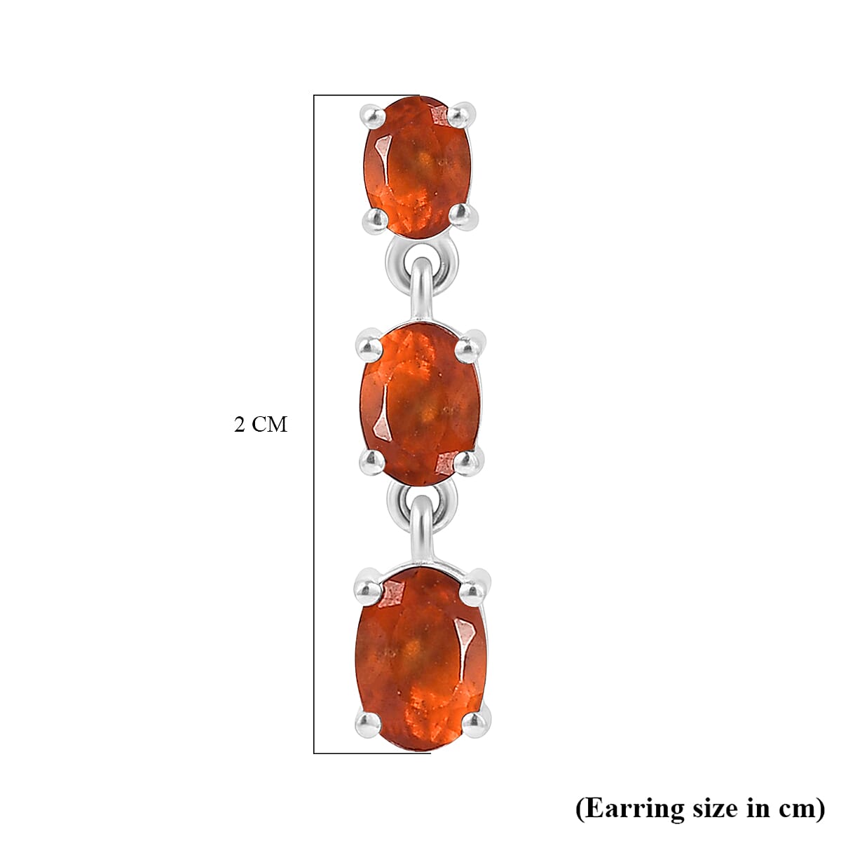 D'Joy Premium Ceylon Hessonite Garnet 2.15 ctw Earrings in Platinum Over Sterling Silver