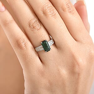 Luxoro AAA Pirineu Lagoon Tourmaline, Diamond Ring in 14K White Gold 2.10 ctw (Size 5.5)