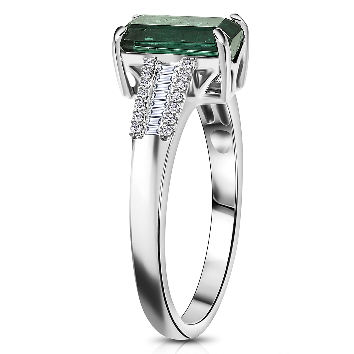 Luxoro AAA Pirineu Lagoon Tourmaline, Diamond Ring in 14K White Gold 2.10 ctw (Size 6.0) image number 3
