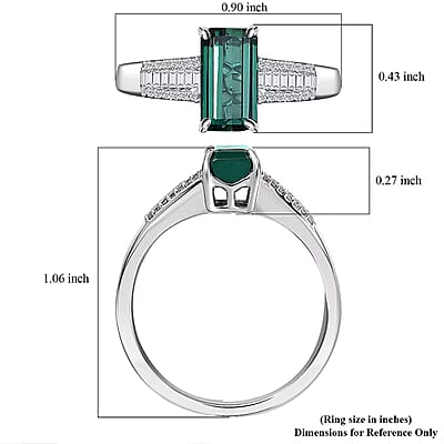 Luxoro AAA Pirineu Lagoon Tourmaline, Diamond Ring in 14K White Gold 2.10 ctw (Size 9.0)