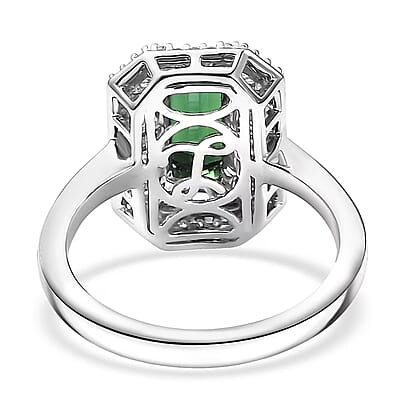 Luxoro AAA Pirineu Lagoon Tourmaline, Diamond Ring in 14K White Gold 2.10 ctw (Size 12.0)