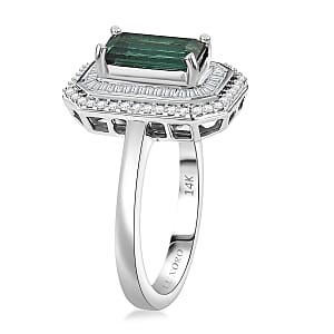 Luxoro AAA Pirineu Lagoon Tourmaline, Diamond Ring in 14K White Gold 2.10 ctw (Size 7.0)