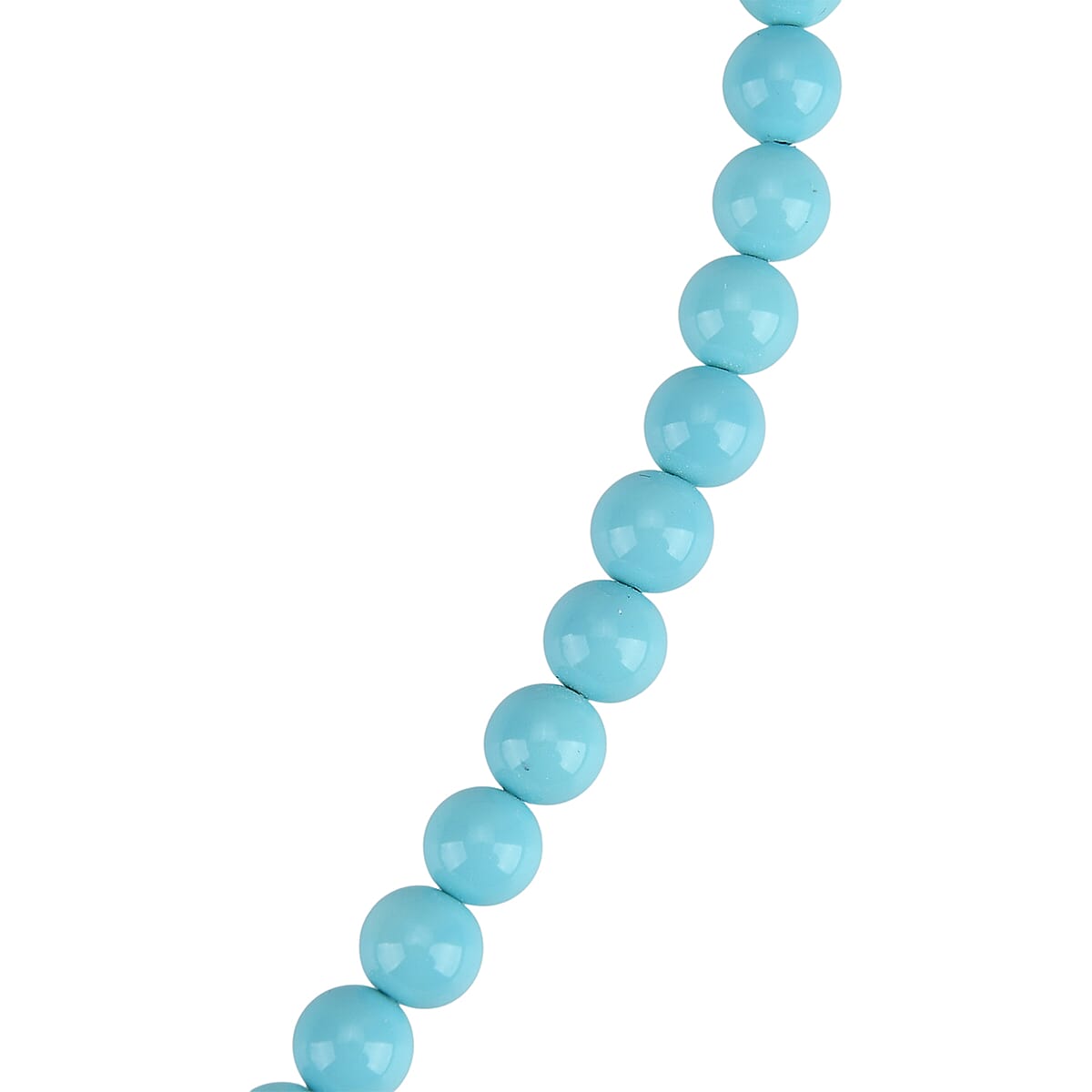 Sleeping Beauty Color Shell Pearl Drop Necklace in Stainless Steel 20 Inches image number 4