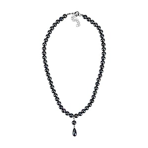 Peacock Color Shell Pearl Drop Necklace in Stainless Steel 20 Inches