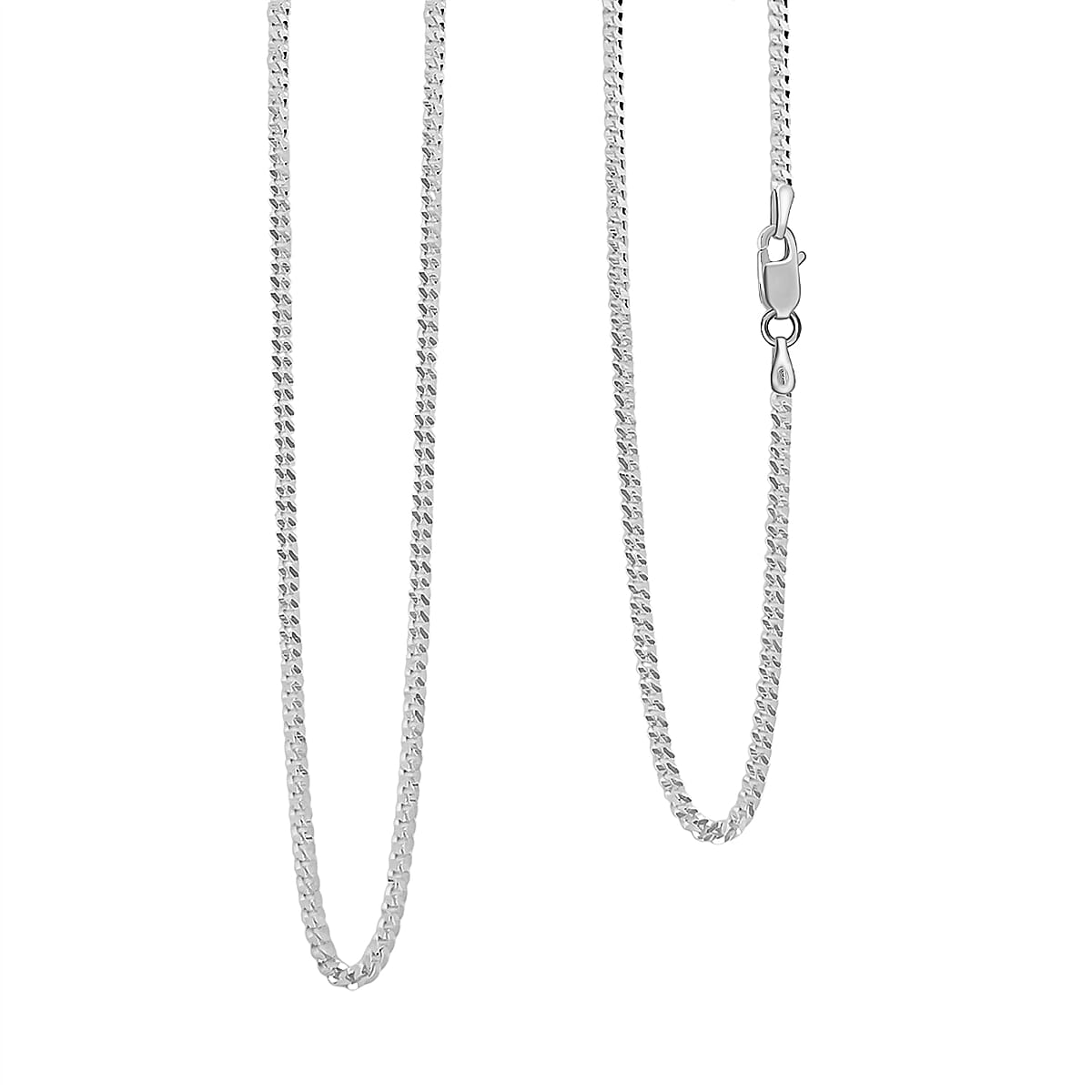 Doorbuster Flat Cuban Necklace in Sterling Silver 4.10 Grams 24 Inches image number 0