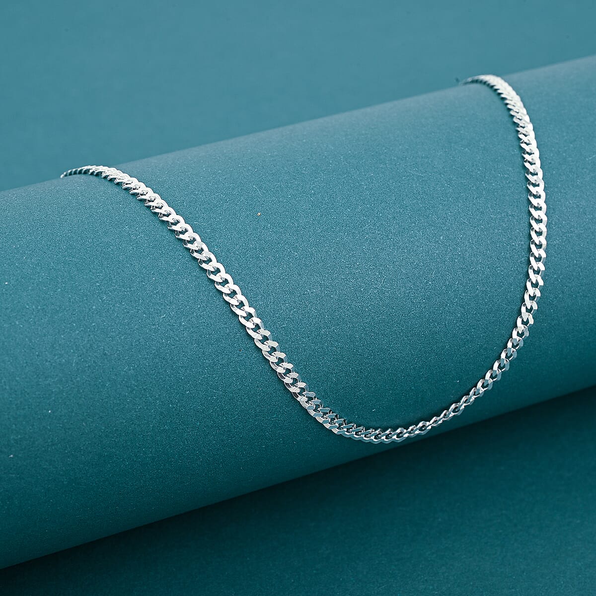 Doorbuster Flat Cuban Necklace in Sterling Silver 4.10 Grams 24 Inches image number 1