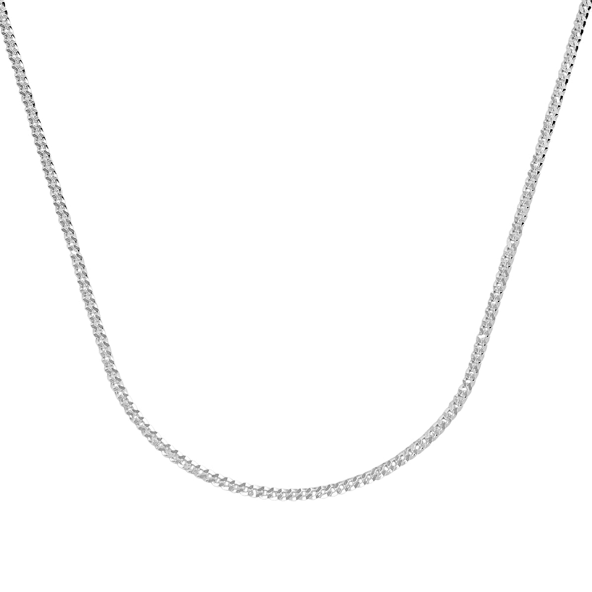 Doorbuster Flat Cuban Necklace in Sterling Silver 4.10 Grams 24 Inches image number 3