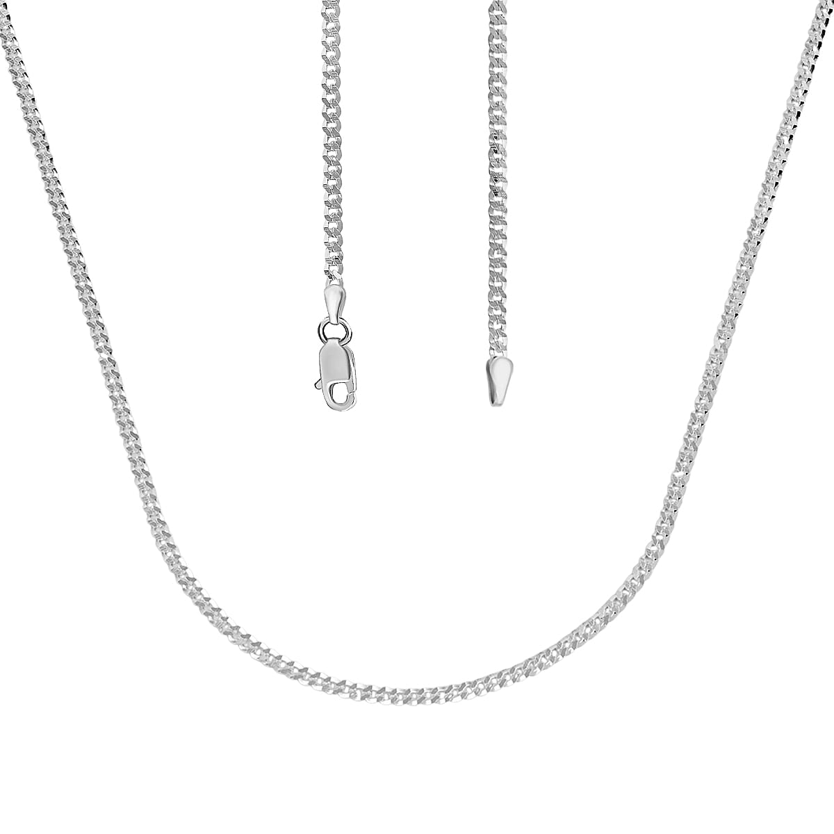 Doorbuster Flat Cuban Necklace in Sterling Silver 4.10 Grams 24 Inches image number 4