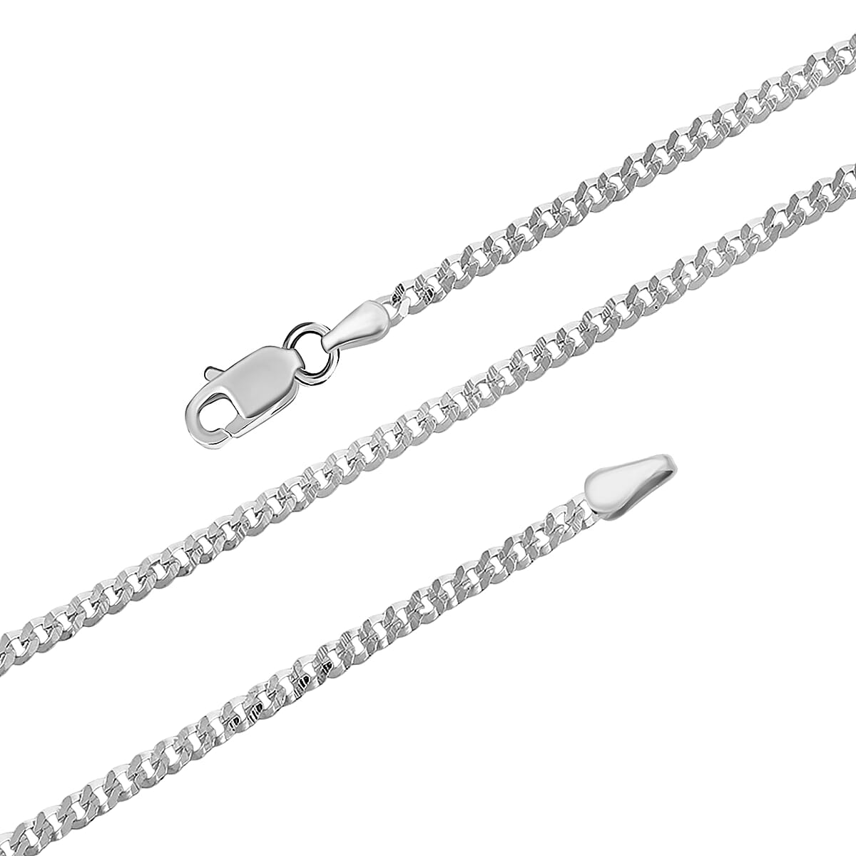 Doorbuster Flat Cuban Necklace in Sterling Silver 4.10 Grams 24 Inches image number 5
