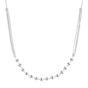 Sterling Silver Beaded Link Chain Necklace 24 Inches 4 Grams
