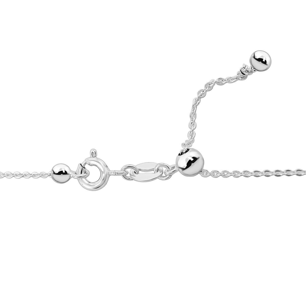 Sterling Silver Beaded Link Chain Necklace 24 Inches 4 Grams image number 4