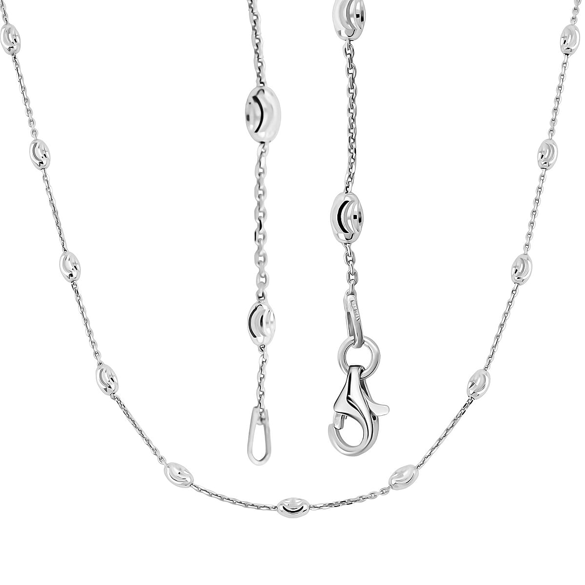 Sterling Silver Over the Moon Necklace 18 Inches 4.3 Grams image number 4