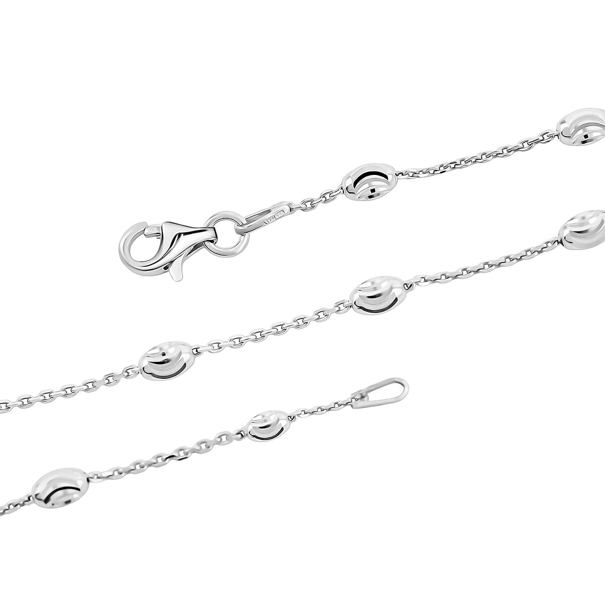 Sterling Silver Over the Moon Necklace 18 Inches 4.3 Grams image number 5