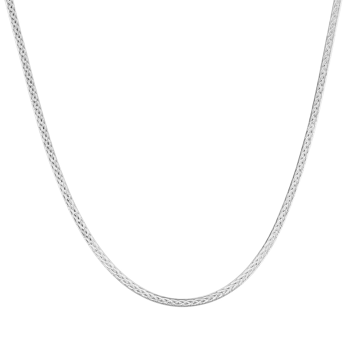 Sterling Silver Criss Cross Herringbone Chain Necklace 18 Inches 3.40 Grams image number 0