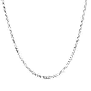 Sterling Silver Criss Cross Herringbone Chain Necklace 18 Inches 3.40 Grams
