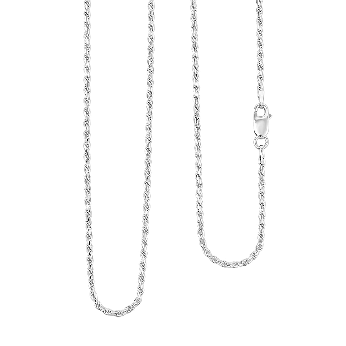 Sterling Silver Rope Necklace 22 Inches 5.9 Grams image number 0