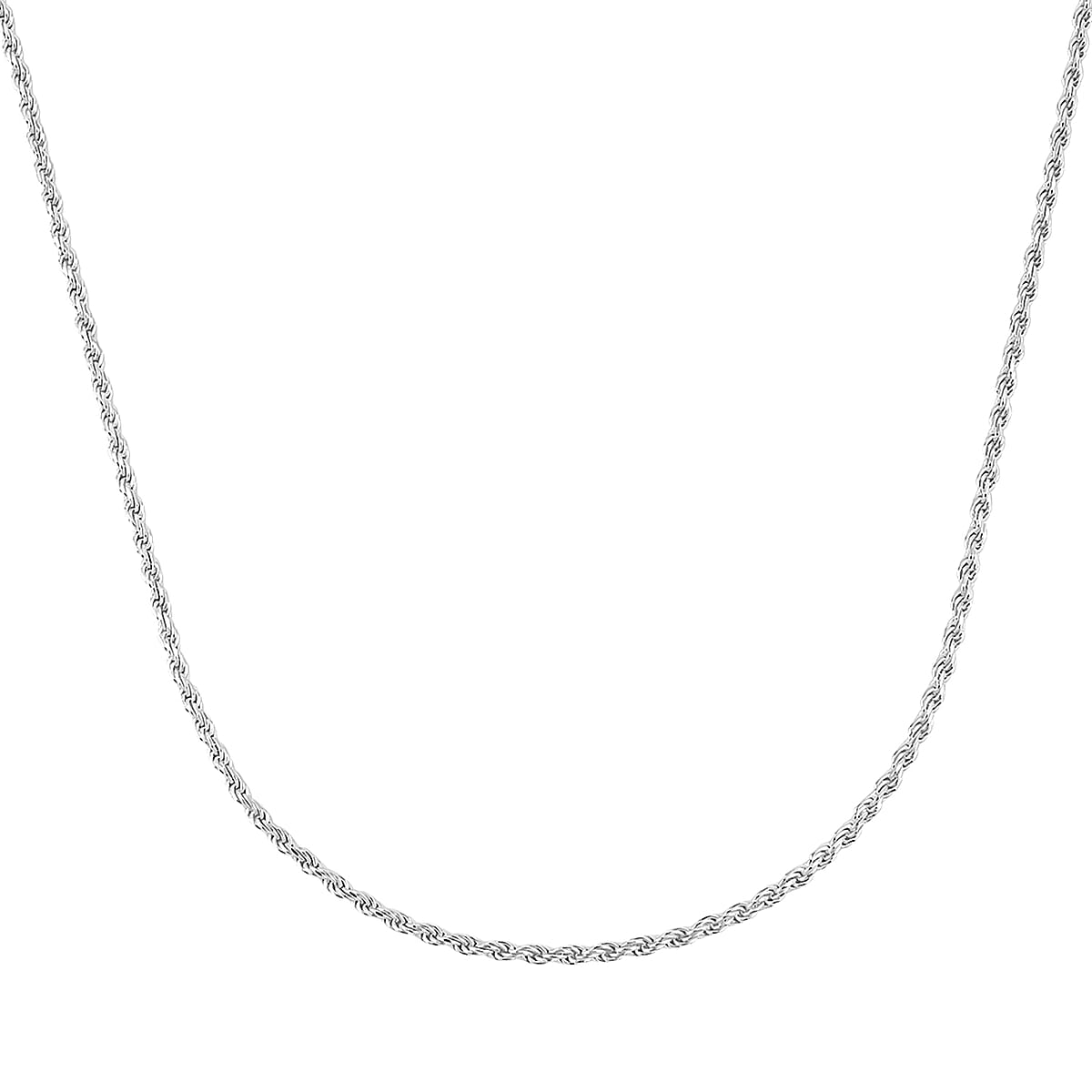 Sterling Silver Rope Necklace 22 Inches 5.9 Grams image number 3