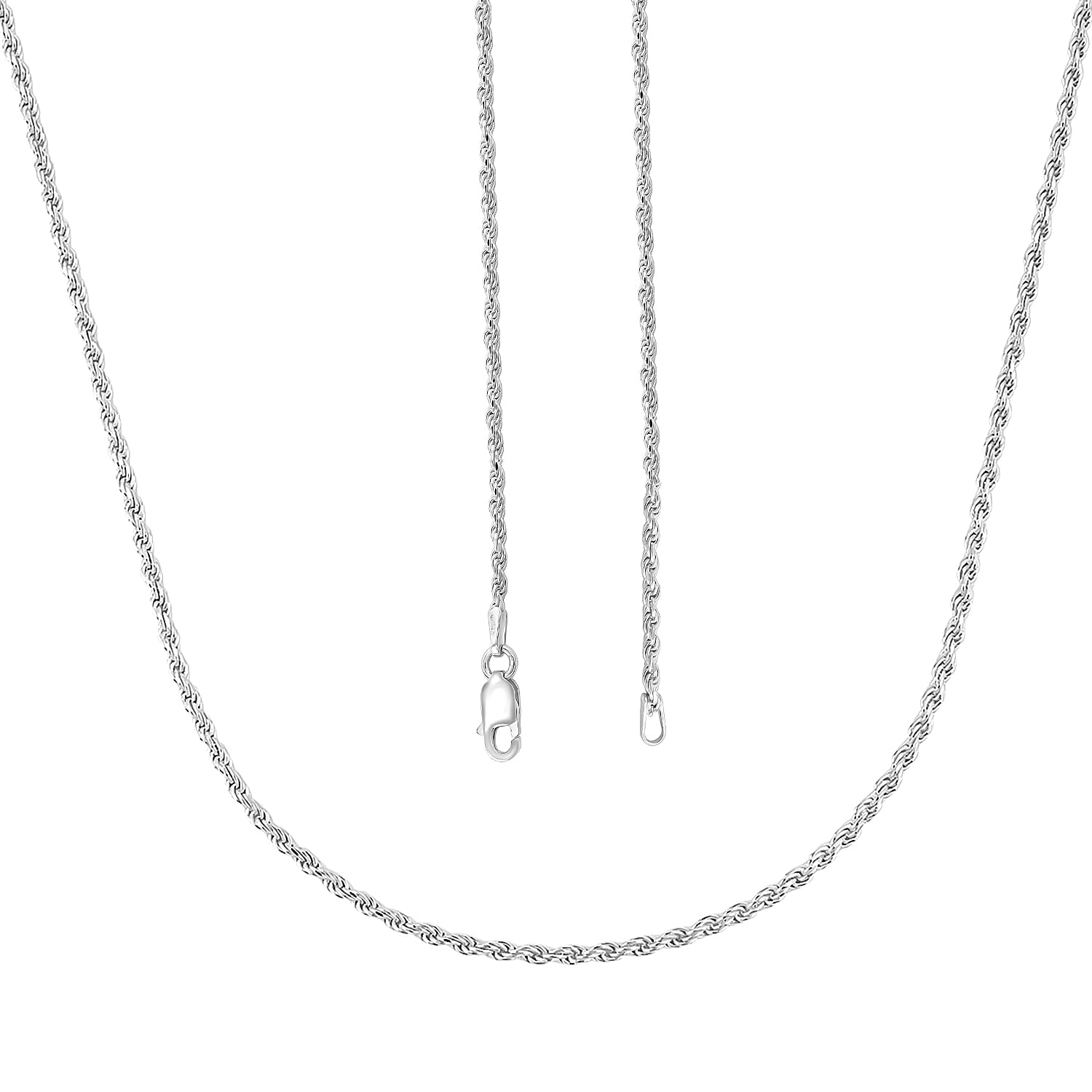 Sterling Silver Rope Necklace 22 Inches 5.9 Grams