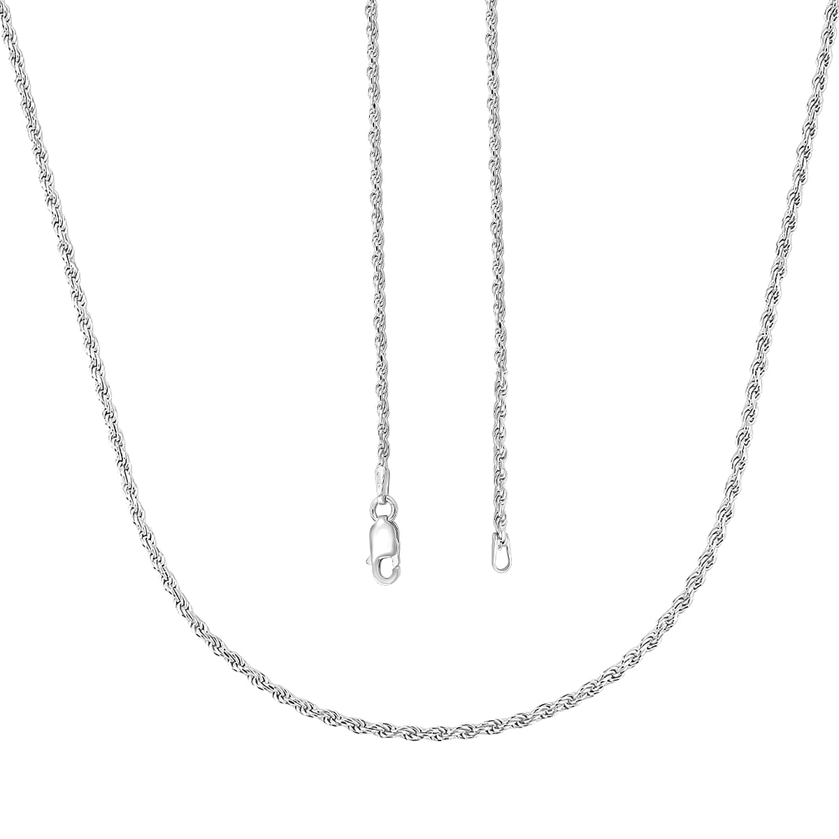 Sterling Silver Rope Necklace 22 Inches 5.9 Grams image number 4