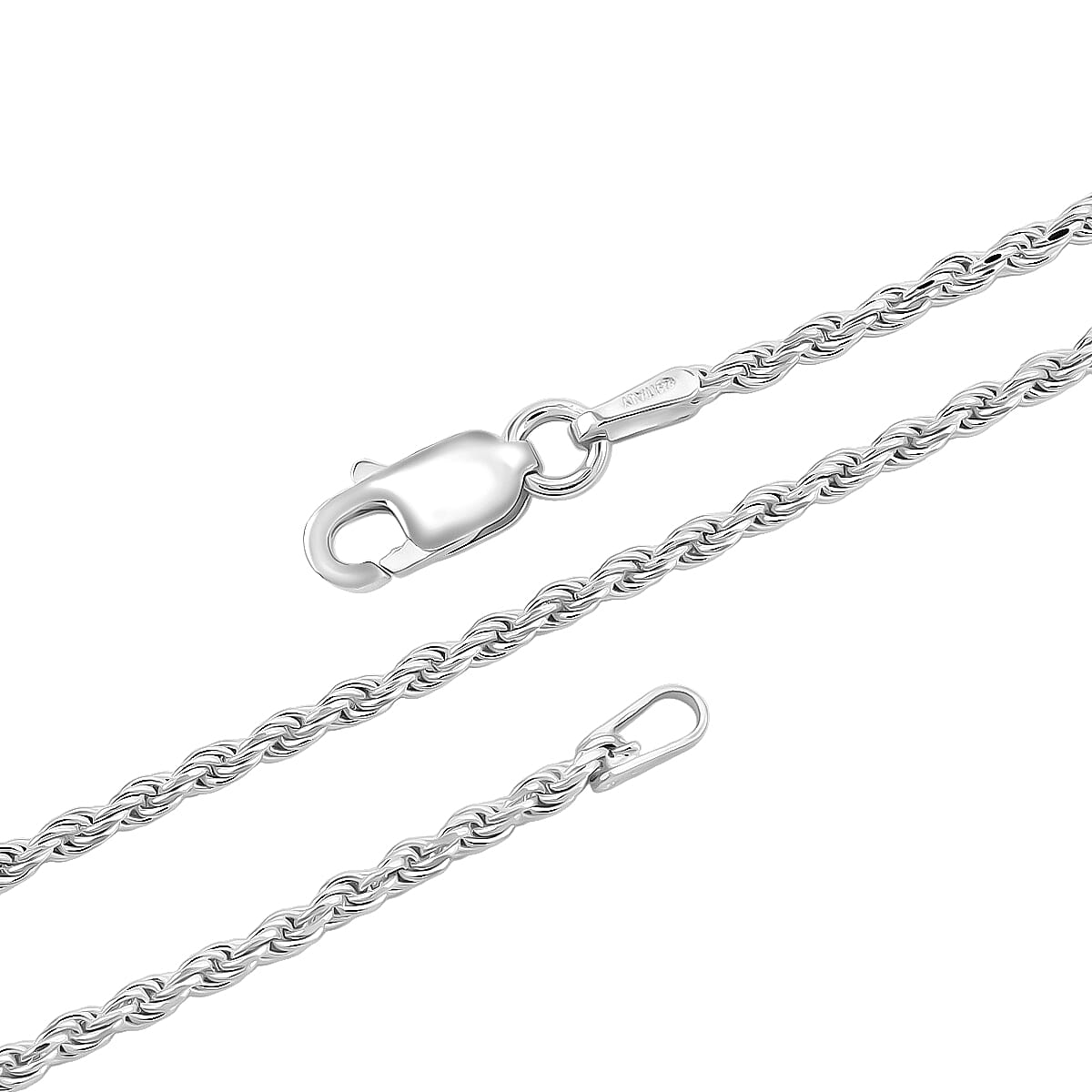 Sterling Silver Rope Necklace 22 Inches 5.9 Grams image number 5