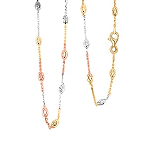 14K YRG Over and Sterling Silver Over the Moon Necklace 18 Inches 4.30 Grams