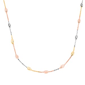 14K YRG Over and Sterling Silver Over the Moon Necklace 18 Inches 4.30 Grams