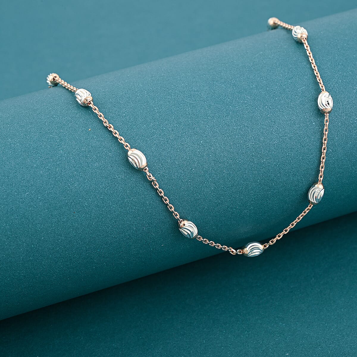 14K Rose Gold Over Sterling Silver Over the Moon Necklace 18 Inches 4.30 Grams image number 1