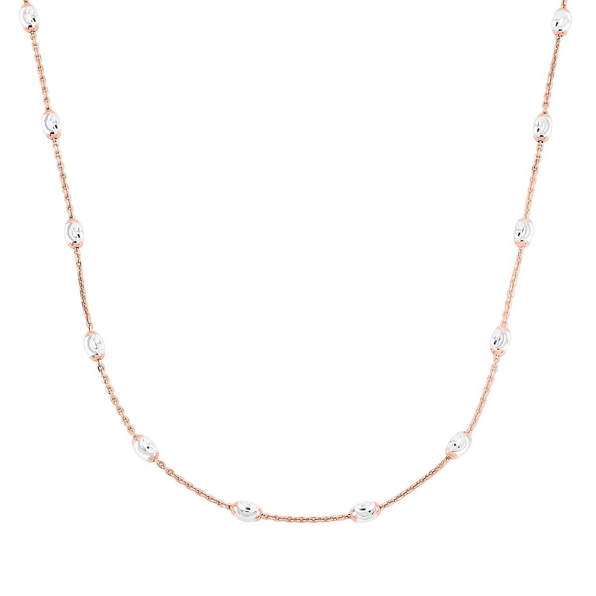 14K Rose Gold Over Sterling Silver Over the Moon Necklace 18 Inches 4.30 Grams image number 3
