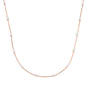 14K Rose Gold Over Sterling Silver Over the Moon Necklace 18 Inches 4.30 Grams