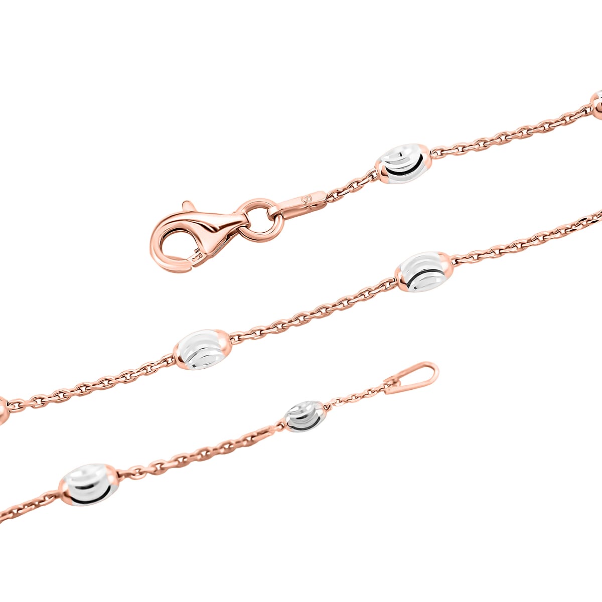 14K Rose Gold Over Sterling Silver Over the Moon Necklace 18 Inches 4.30 Grams image number 5