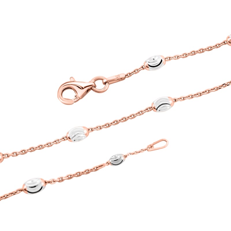 14K Rose Gold Over Sterling Silver Over the Moon Necklace 18 Inches 4.30 Grams