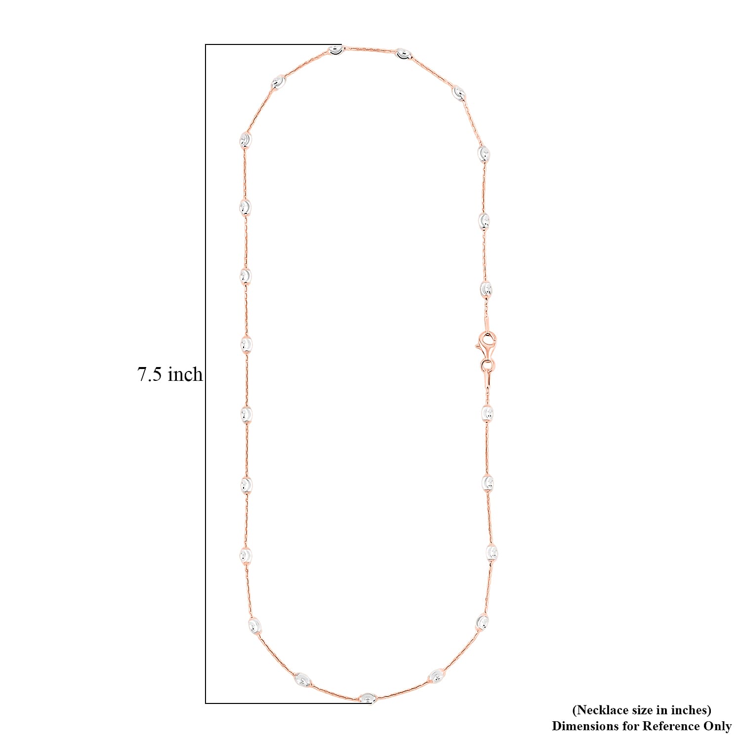 14K Rose Gold Over Sterling Silver Over the Moon Necklace 18 Inches 4.30 Grams