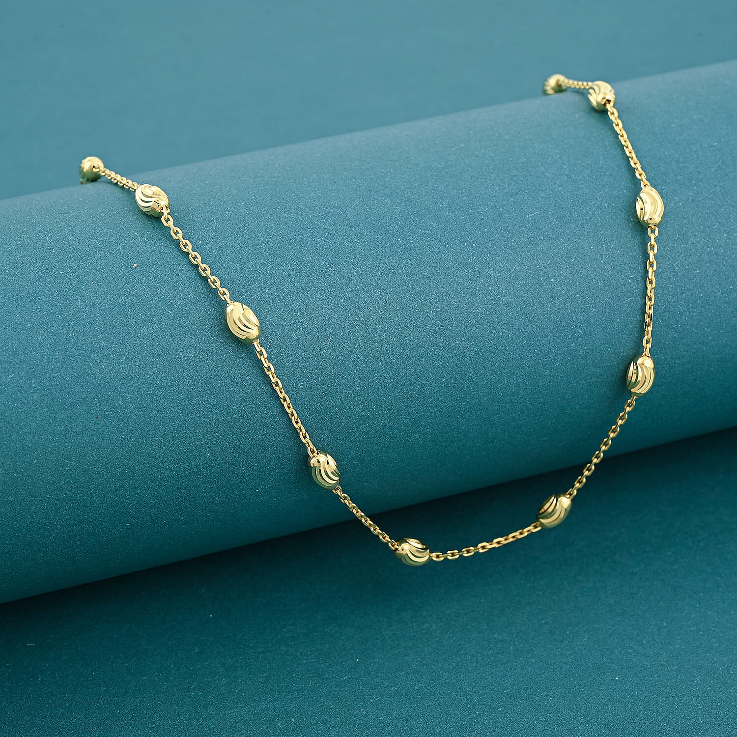 14K Yellow Gold Over Sterling Silver Over the Moon Necklace 18 Inches 4.3 Grams