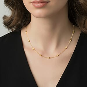 14K Yellow Gold Over Sterling Silver Over the Moon Necklace 18 Inches 4.3 Grams