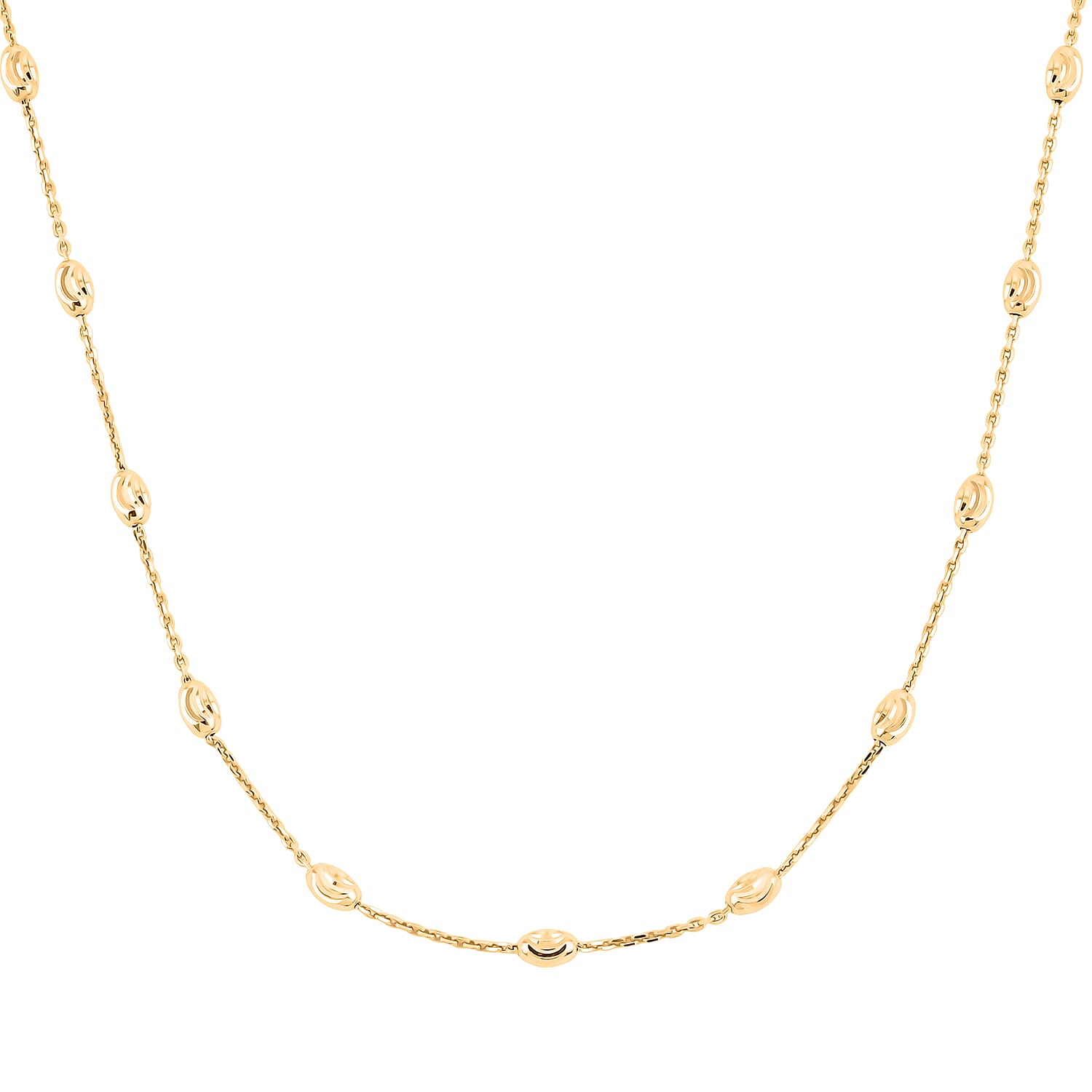 14K Yellow Gold Over Sterling Silver Over the Moon Necklace 18 Inches 4.3 Grams