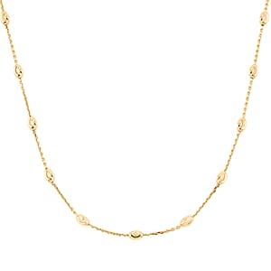 14K Yellow Gold Over Sterling Silver Over the Moon Necklace 18 Inches 4.3 Grams