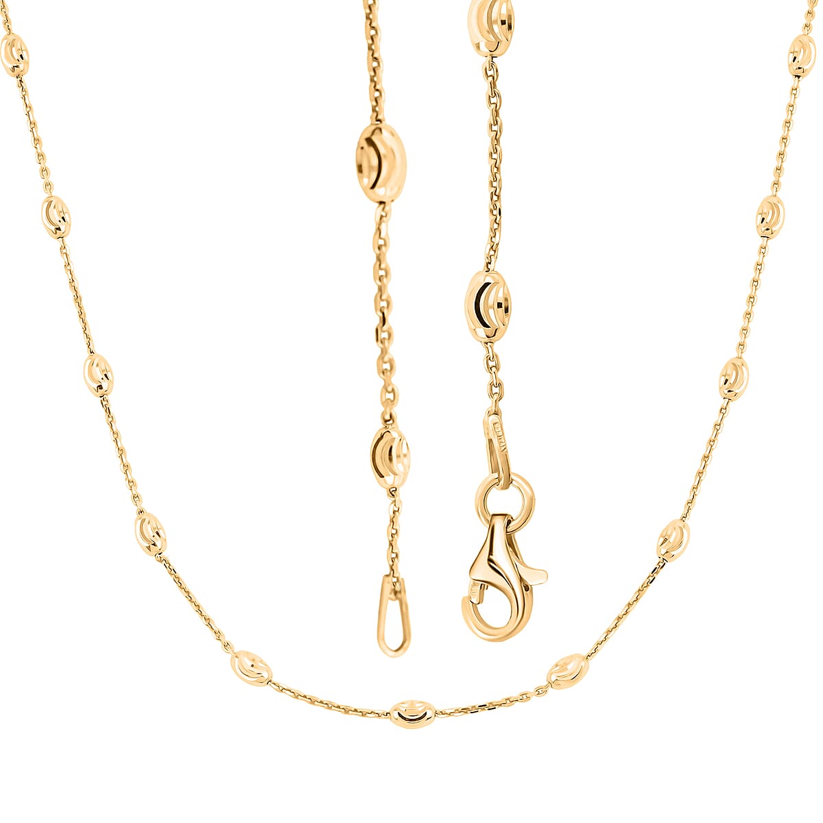 14K Yellow Gold Over Sterling Silver Over the Moon Necklace 18 Inches 4.3 Grams image number 4