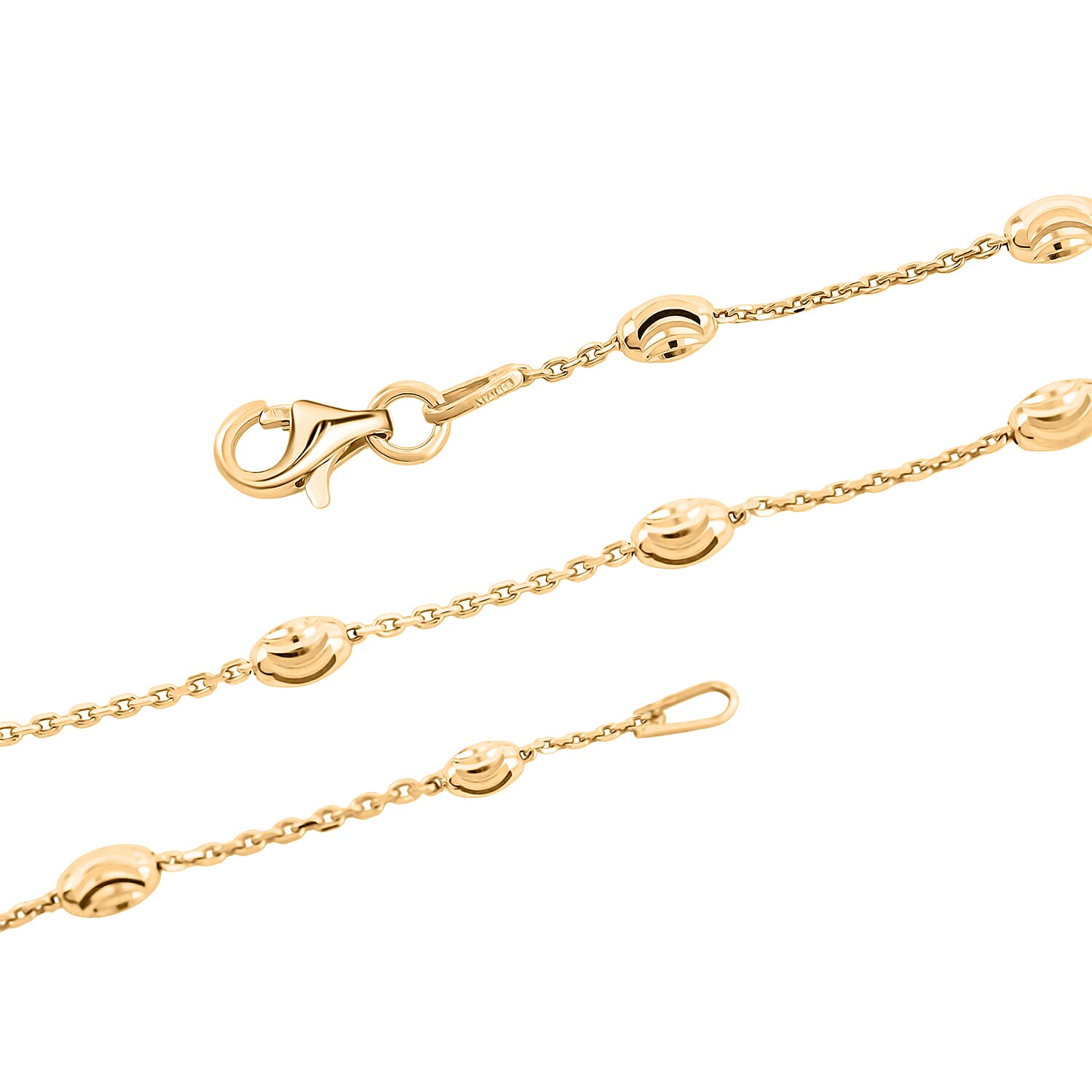 14K Yellow Gold Over Sterling Silver Over the Moon Necklace 18 Inches 4.3 Grams