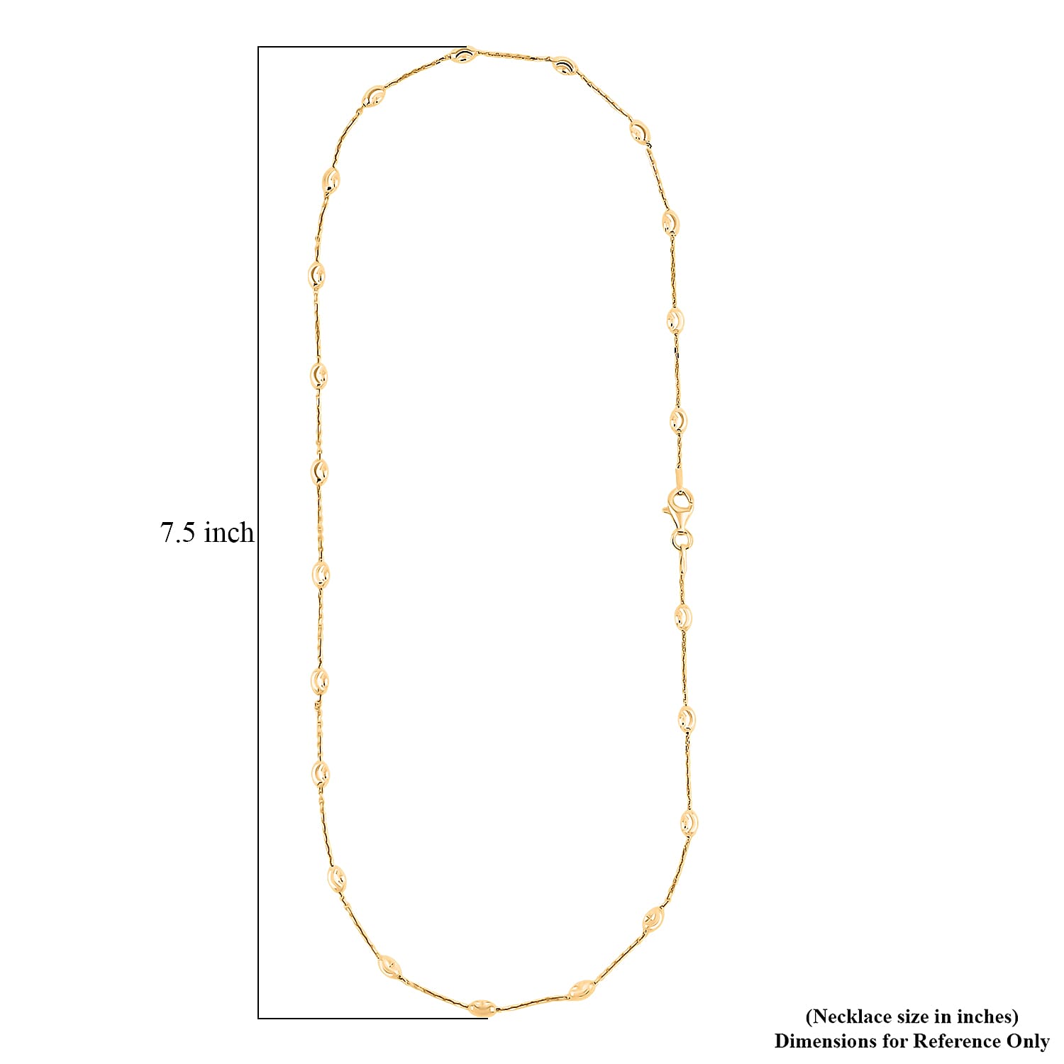 14K Yellow Gold Over Sterling Silver Over the Moon Necklace 18 Inches 4.3 Grams