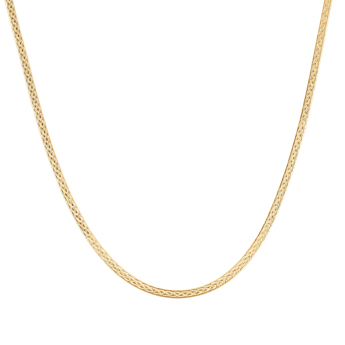 14K Yellow Gold Over Sterling Silver Criss Cross Herringbone Chain Necklace 18 Inches 3.40 Grams image number 0