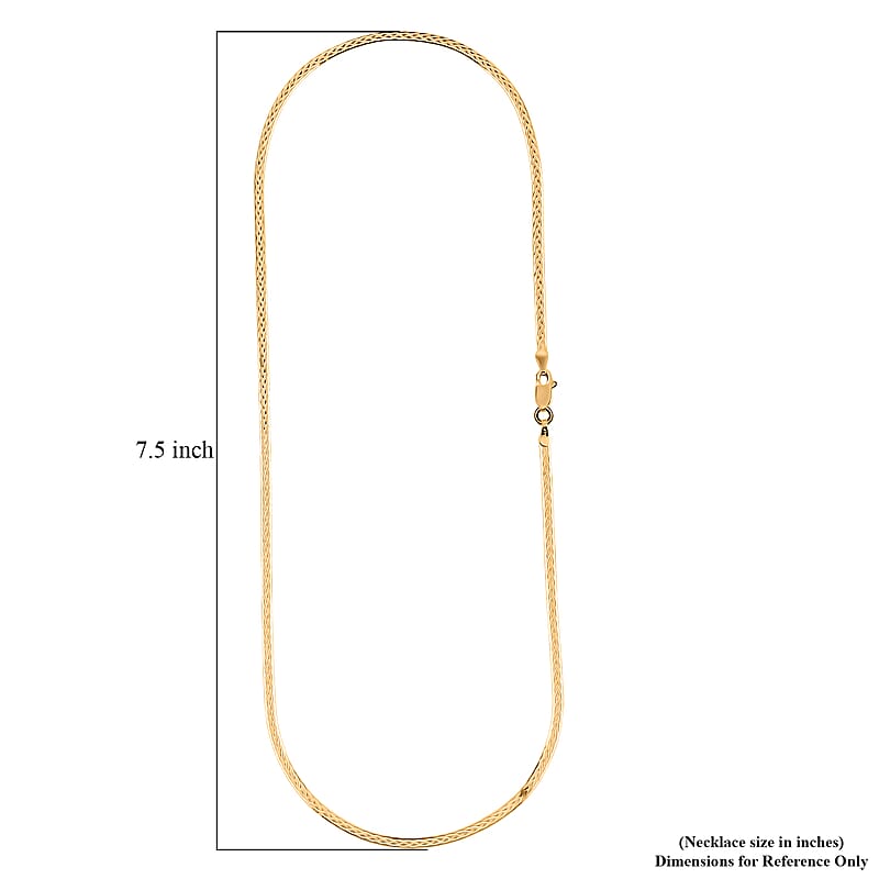 14K YG Over Sterling Silver Criss Cross Herringbone Chain Necklace (18 Inches) (3.40 Grams)