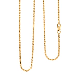 14K Yellow Gold Over Sterling Silver Rope Necklace 22 Inches 5.9 Grams