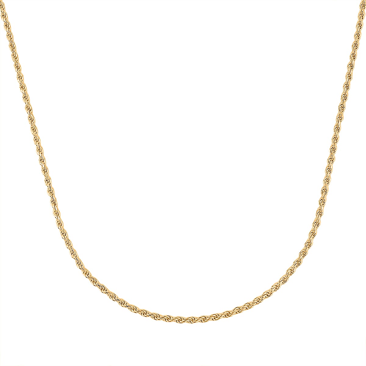 14K Yellow Gold Over Sterling Silver Rope Necklace 22 Inches 5.9 Grams image number 3
