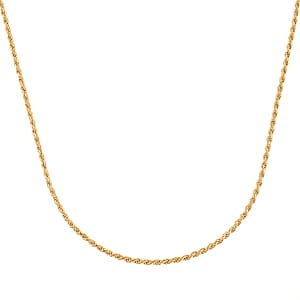 14K Yellow Gold Over Sterling Silver Rope Necklace 22 Inches 5.9 Grams
