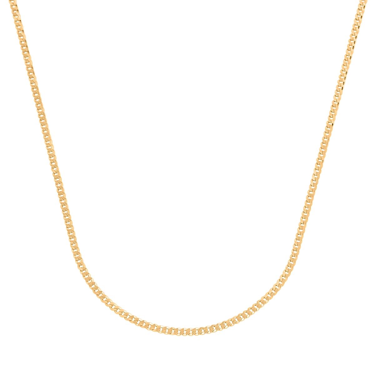 Doorbuster Flat Cuban Chain Necklace in 14K Yellow Gold Over Sterling Silver 4.10 Grams 24 Inches image number 3