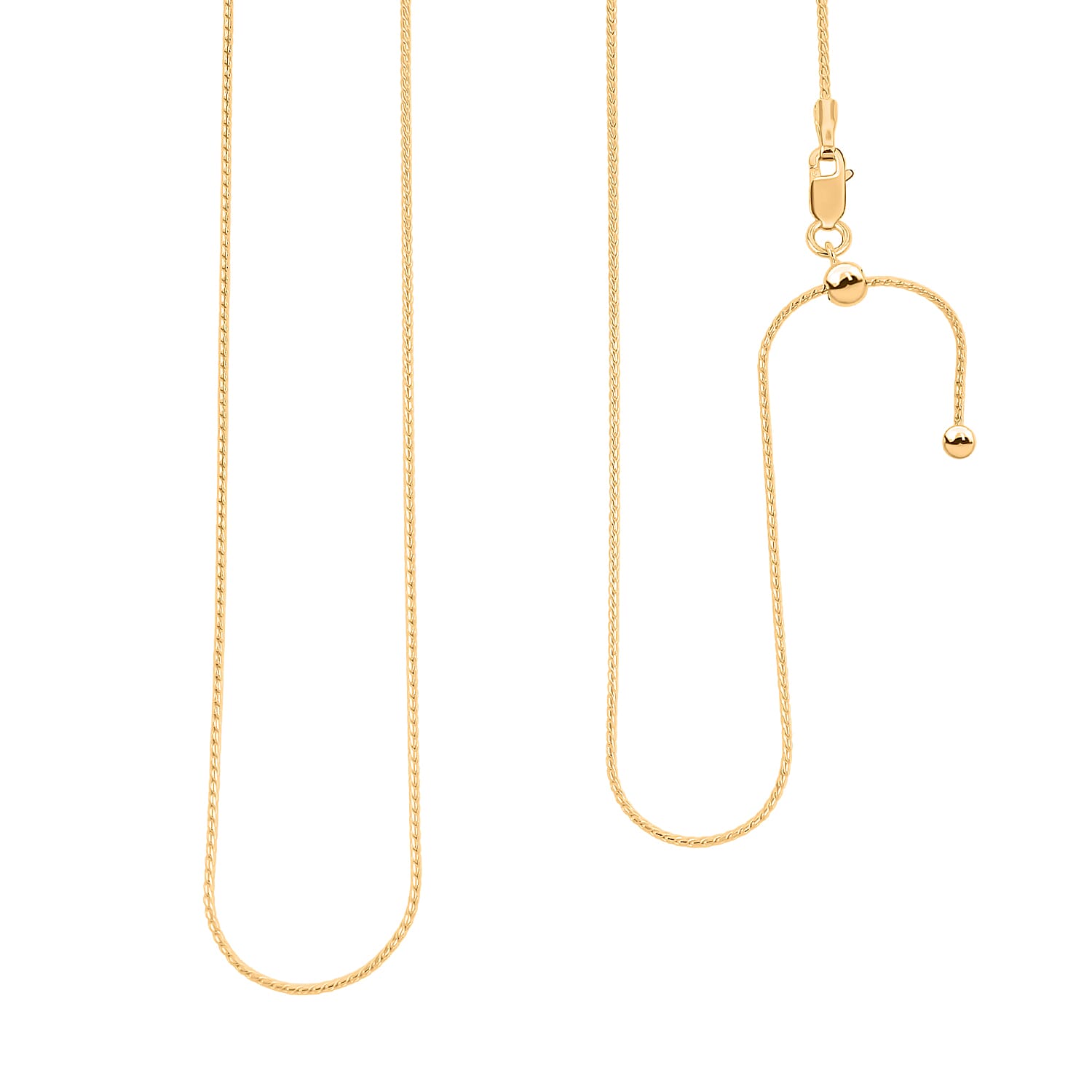 Fancy Link Chain Necklace in 14K Yellow Gold Over Sterling Silver 18-24 Inches 3.50 Grams