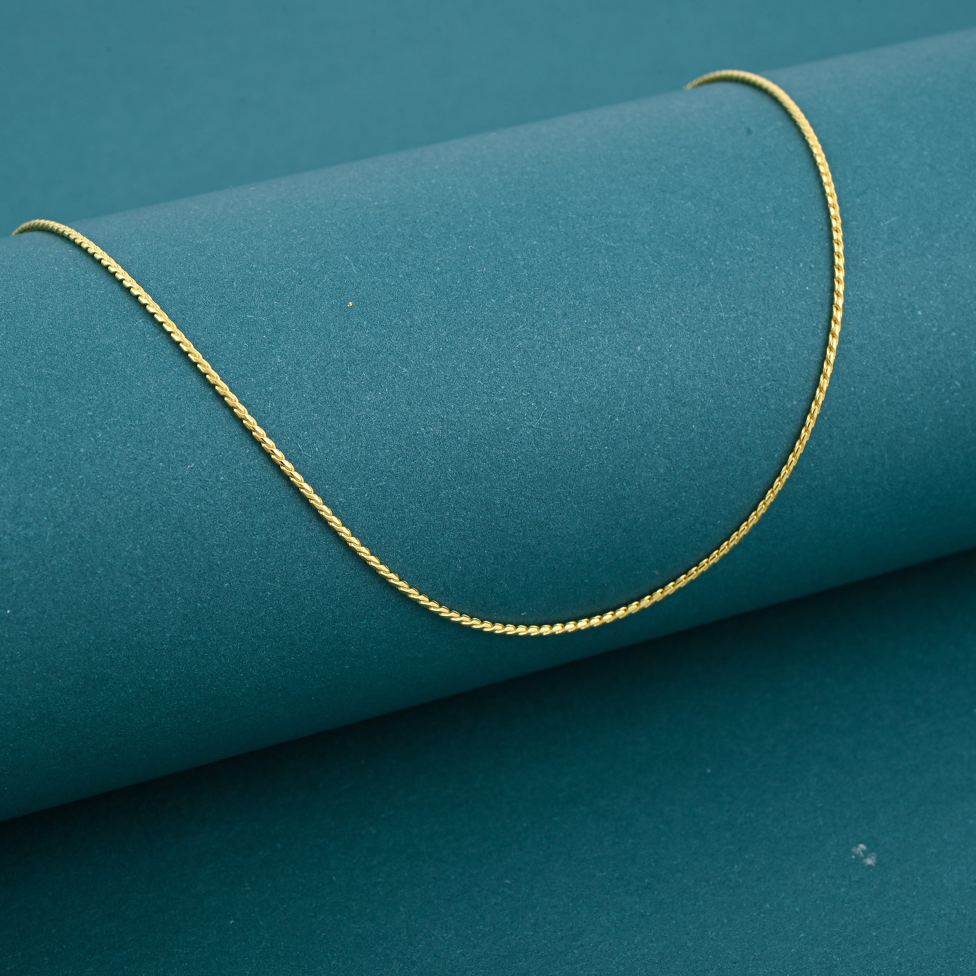 Fancy Link Chain Necklace in 14K Yellow Gold Over Sterling Silver 18-24 Inches 3.50 Grams